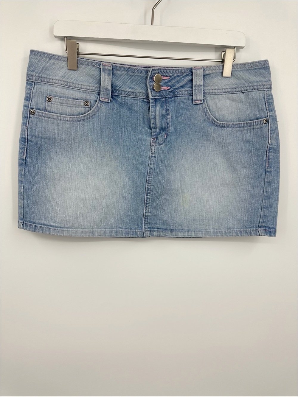 Lei Vintage Y2K Rhinestone Denim Mini Skirt Juniors Size 13 Streetwear
